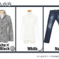 ☆ジャケットセット☆オフホワイト×黒ジャケット×白Tシャツ×紺デニムパンツ3点コーデセット 67