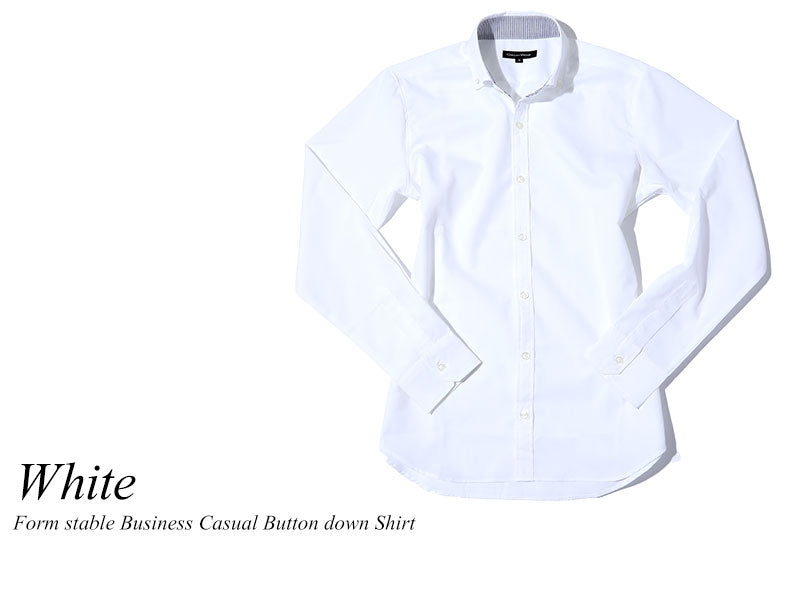 形態安定ビジネスカジュアルボタンダウンシャツ 日本製