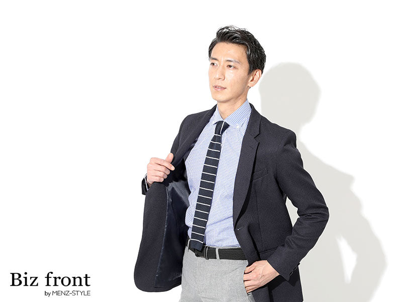 日本製 形態安定長袖ビジネスカジュアルボタンダウン長袖スリムチェックシャツ Designed by Bizfront in TOKYO