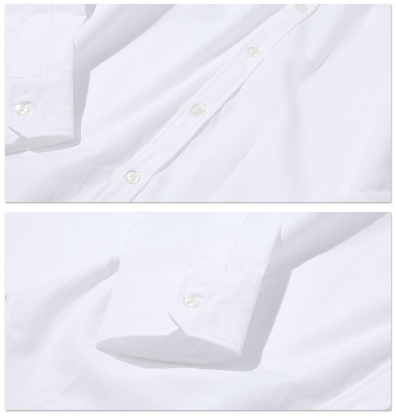 日本製 形態安定ノーネクタイ専用ダブルラインデザイン長袖スリムボタンダウンシャツ Designed by Bizfront in TOKYO