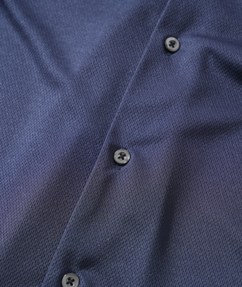 日本製ホリゾンタルカラー長袖ドライメッシュストレッチシャツ