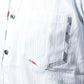 ストライプシャツ メンズ 半袖 おしゃれ カジュアル コーデ ブランド 40代 50代 夏 スリム 細身 ワイシャツ ドレス カッター ワイシャツ ちょいワル ちょい悪 イケオジ ファッション 父の日 プレゼント ギフト ２枚襟デザイン スリムフィット