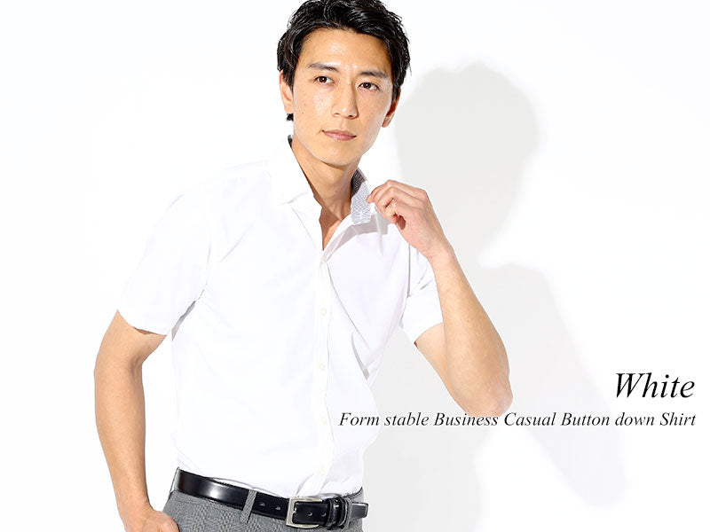 日本製 シャツ ワイシャツ ドレスシャツ カッターシャツ メンズ 形態安定 おしゃれ ビジネス カジュアル 半袖 夏 スリム 細身 コーデ ブランド 40代 50代 30代 20代 ボタンダウン 涼しい 薄手 クールビズ ブロード ブランド