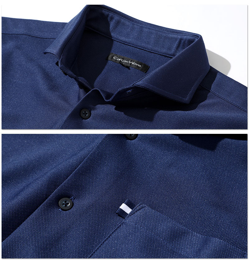 ネイビーウォッシャブルジャケット×ネイビーシャツ型半袖ポロシャツ 60代メンズ2点トップスコーデセット biz