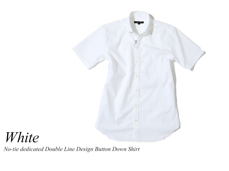 ネイビーデニムテーラードジャケット×白形態安定半袖ワイシャツ 60代メンズ2点トップスコーデセット biz