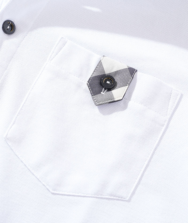 クールマックス素材ドライ加工ボタンダウン半袖ポロシャツ