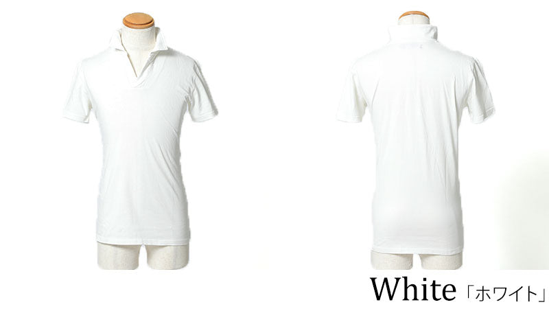 綿１００％ホリゾンタルカラー半袖ポロシャツ
