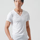 2枚セット メンズ 「白シャツの下からでも透けにくい」インナー Tシャツ カットソー 半袖 Vネック メンズ 下着 肌着 透けない 対策 おしゃれ ブランド 人気 おすすめ 無地 コーデ 40代 50代 ドライ加工 涼しい シームレス 紳士