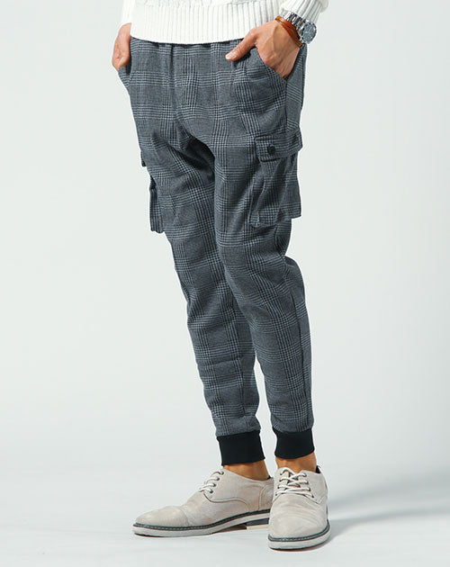 千鳥チェックデザインジョガーカーゴパンツ ｜ メンズファッション通販