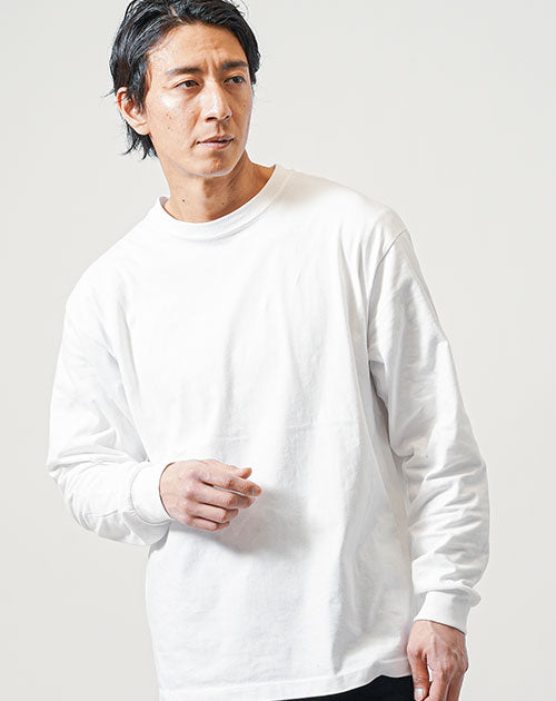 オーバーサイズ　リブ　長袖　ロングTシャツ　XL　ブラック　メンズ　韓国 - 5