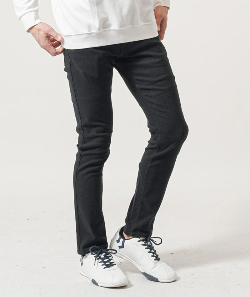 30代メンズ3点コーデセット　サックス長袖バンドカラーシャツ×白長袖Tシャツ×黒スリムチノパンツ