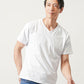 40代メンズ3点コーデセット　白7分袖シャツ×白半袖Tシャツ×ブルーアンクルデニムパンツ