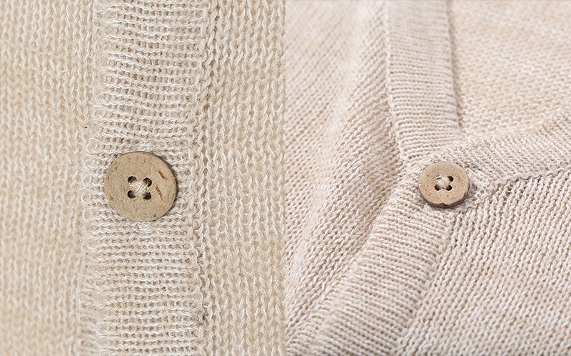 うっすら杢デザイン綿麻素材7分袖カーディガン