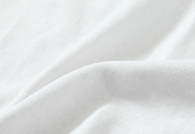 綿麻素材裏地ストライプ７分袖カプリシャツ