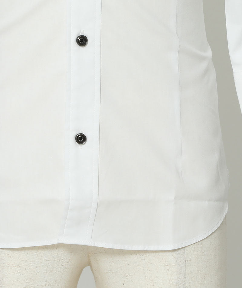 40代・50代の男性におすすめスリムフィット７分袖ボタンダウンブロードシャツ