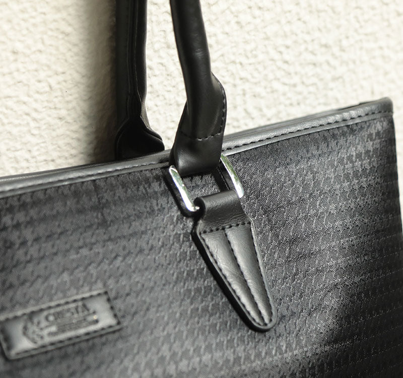 千鳥格子デザインクッションポケット付きトートバッグ