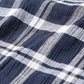 シワ加工ホリゾンタルカラー７分袖チェックシャツ×ポケットデザイン半袖カットソー　２点セット