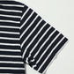 パナマ織り７分袖シャツ×半袖ボーダークルーネックＴシャツ　2点セット