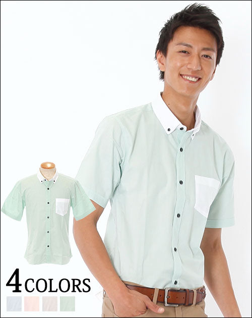 半袖パステルカラークレリックシャツ 日本製 Biz ｜ メンズ 