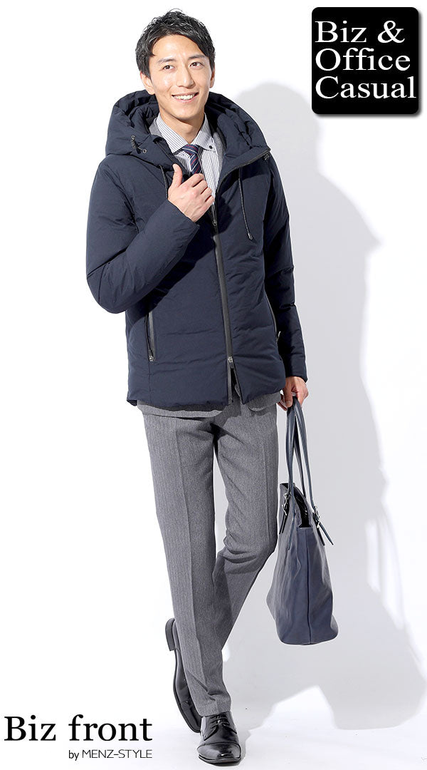 ネイビー中綿ダウンジャケット×グレースーツ biz18-19aw_6199の