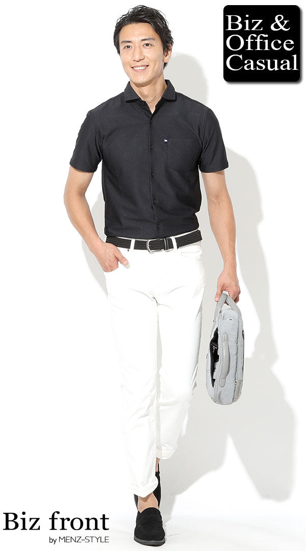 夏の白パンツ50代メンズコーデ例