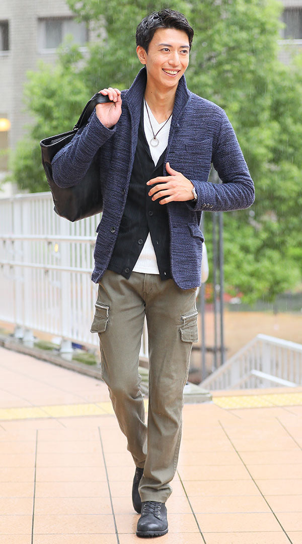 ジャケット カーディガン カーゴパンツ snp_nz0591のコーディネート例