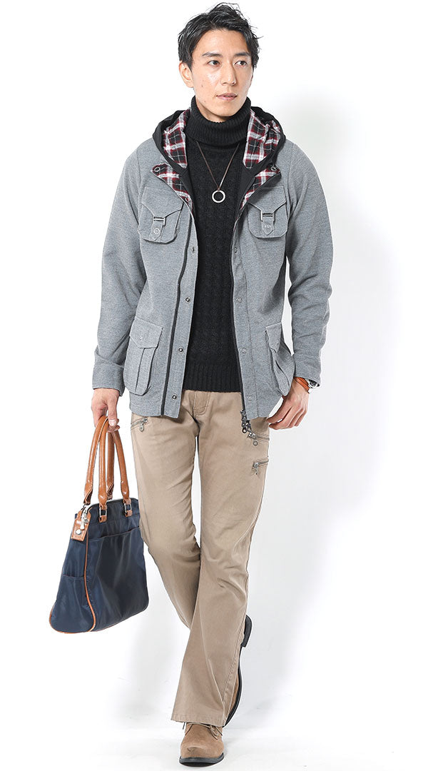 DOLOE&GABBANA グレー ミリタリージャケット コットン混紡 DOLOE&GABBANA グレー ミリタリージャケット コットン混紡 Dolce