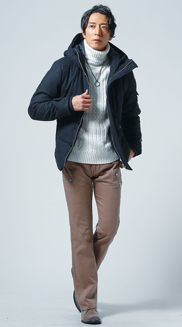 キャメルジャケット オフホワイトニット ベージュパンツ snp_ku1328 