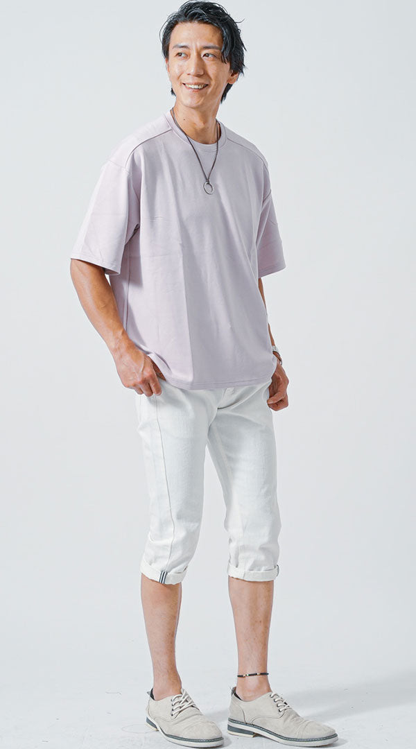 ピンクTシャツ　白パンツ　snp_lx1434