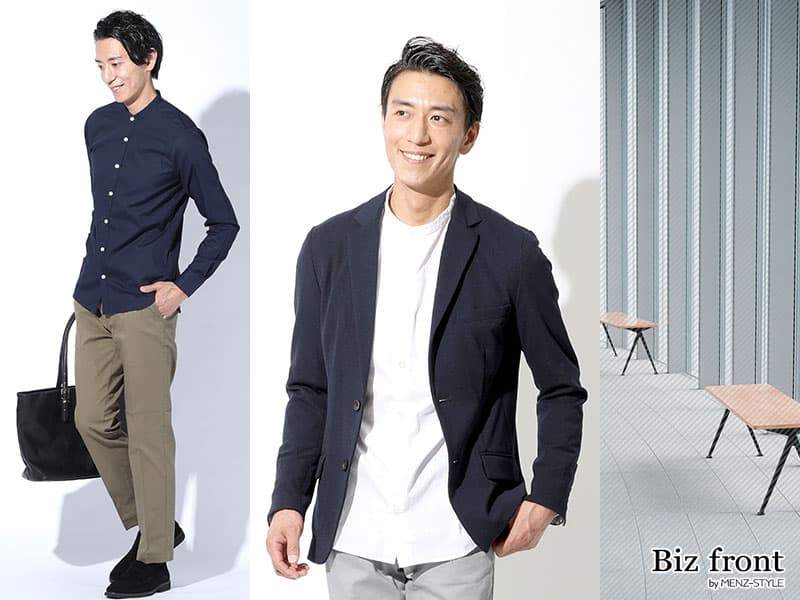 バンドカラーシャツはメンズオフィスカジュアル・ビジネスにもおすすめ！