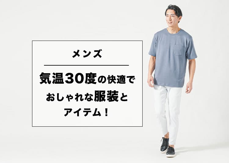 メンズの【気温30度】の服装の目安/最高気温/最低気温