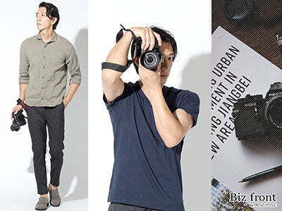 カメラの持ち方・姿勢・カメラ姿でモテる！おしゃれなカメラマンファッション・カメラ男子の服装で初心者でも玄人コーデ例