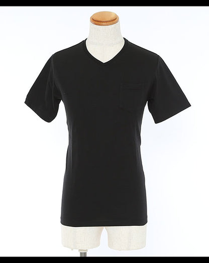 ドライ加工ポケット付き半袖Ｖネックカットソー