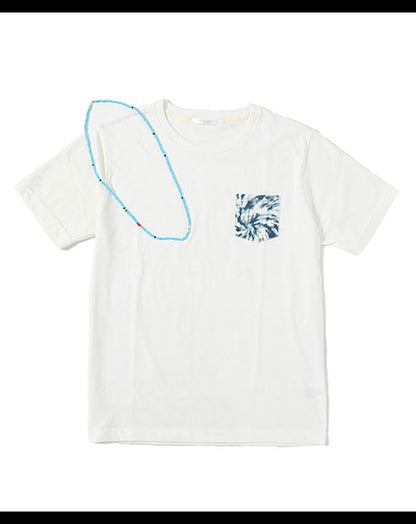 ポケット切り替えデザインカットソー×ビーズネックレス ２点セット