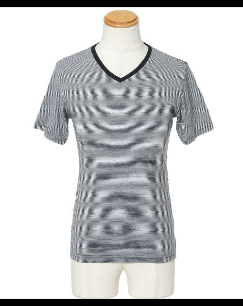 抗菌防臭機能付きボーダーデザインＴシャツ