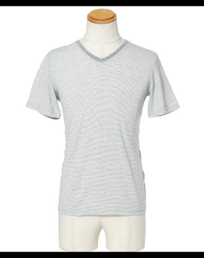 抗菌防臭機能付きボーダーデザインＴシャツ