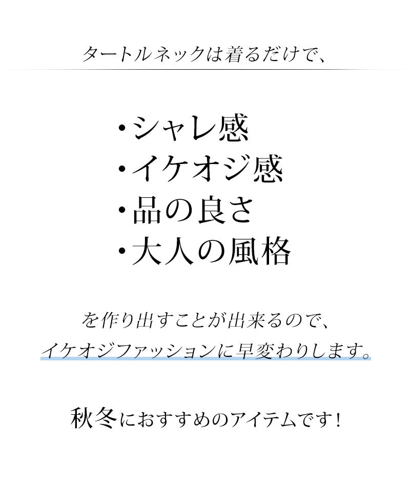 二重臼リブ編みストレッチタートルネックニットソー