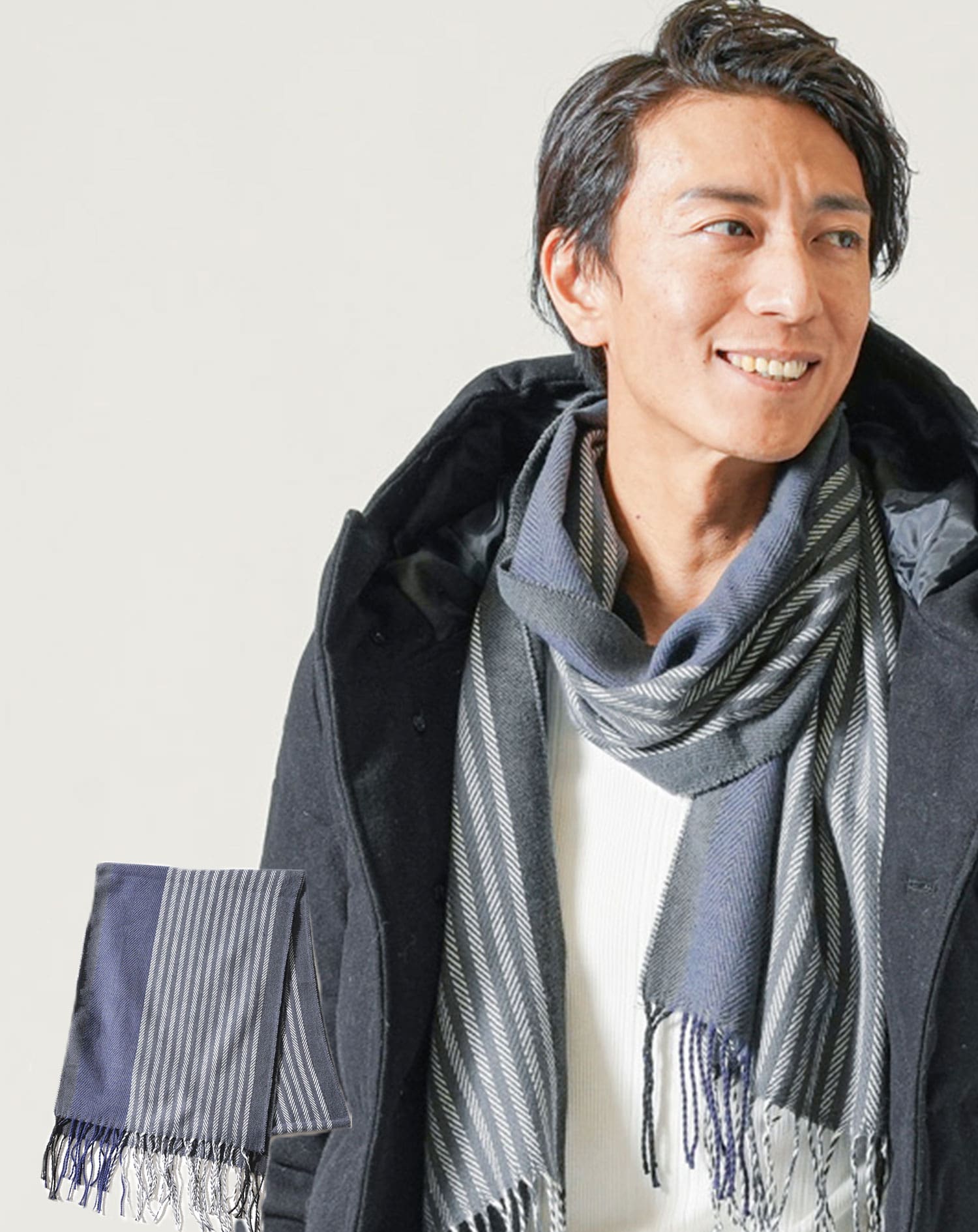 マフラー 防寒 暖かい ストライプ 冬 ｜ メンズファッション通販