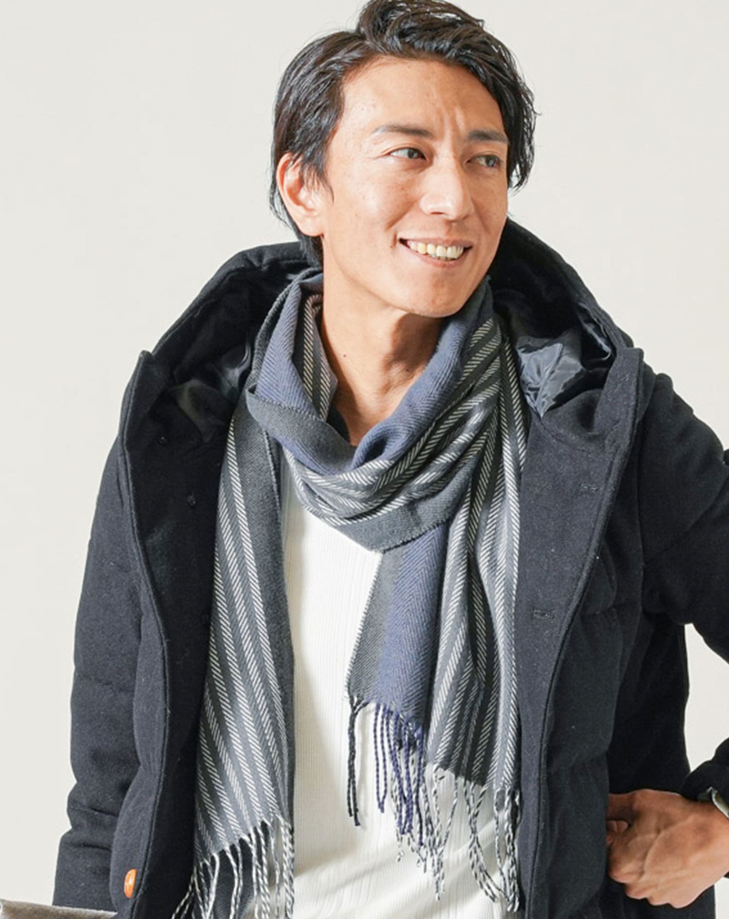 マフラー 防寒 暖かい ストライプ 冬 ｜ メンズファッション通販