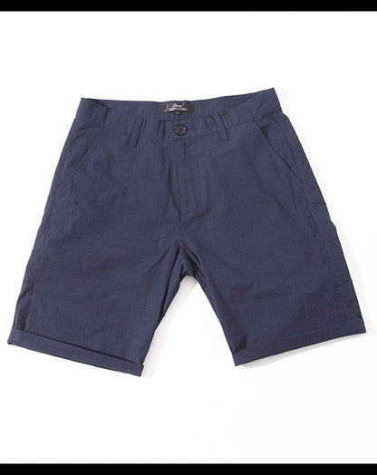 シアサッカー地ストライプデザインハーフパンツ