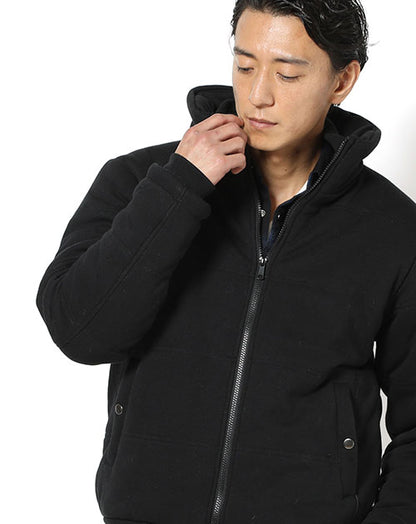 ポンチ素材ボリュームネック中綿ブルゾンジャケット