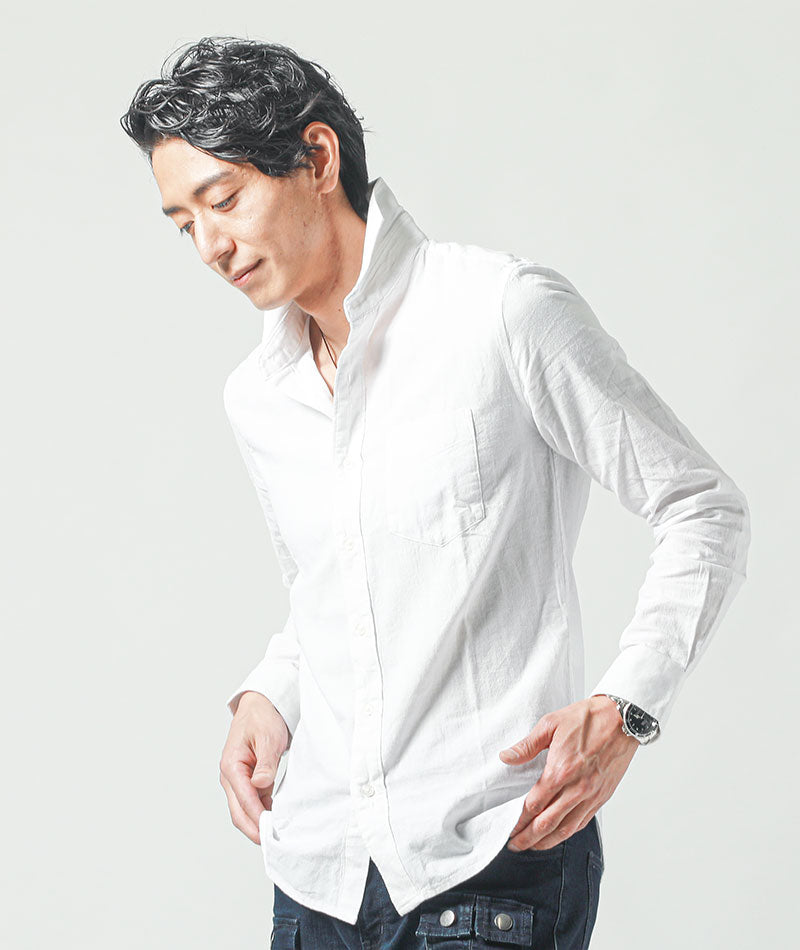 シャツ メンズ 綿麻 おしゃれ カジュアル コーデ ブランド 40代