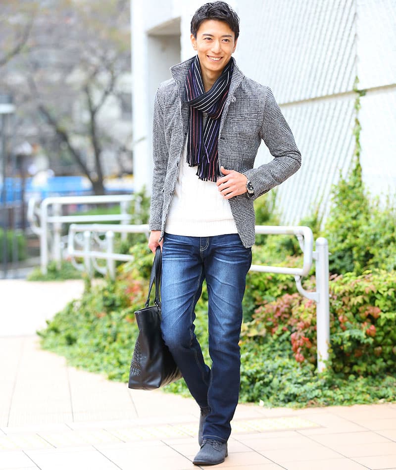 ウール混イタリアンスタンドカラージャケット