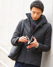 ウール混イタリアンスタンドカラージャケット