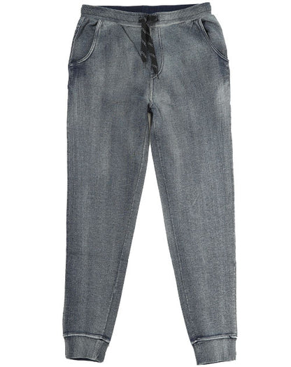 インディゴ染めスウェットジョガーパンツ