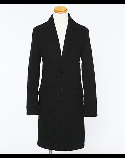 美シルエットカルゼ織りチェスターコート ｜ メンズファッション通販