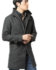 メルトン素材イタリアンスタンドカラーロングコート