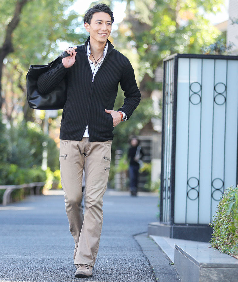 スタンドカラー ニット セーター ニットアウター おしゃれ かっこいい