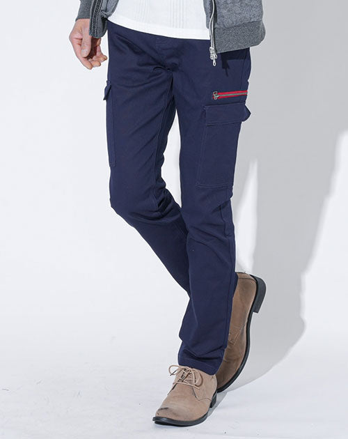 サイドジップストレッチスキニーチノカーゴパンツ