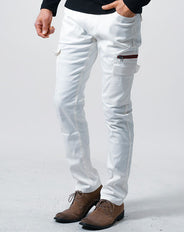 サイドジップストレッチスキニーチノカーゴパンツ